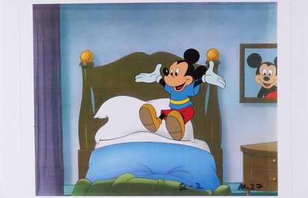 Lot #318 Mickey Mouse hand-painted cels: production cel from a 1980s TV show, and limited edition cel from the Magic of Disney series - Image 3