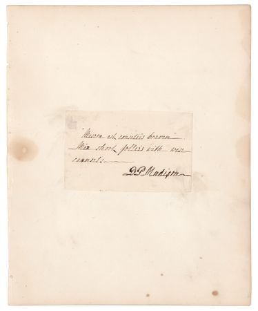 Lot #8 Dolley Madison Autograph Quotation Signed