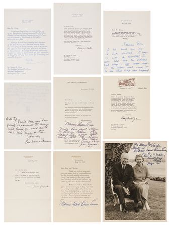 Lot #140 First Ladies (9) Autographs with Roosevelt, Truman, and Eisenhower - Image 2