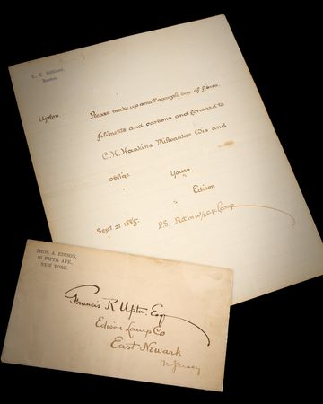Lot #210 Thomas Edison Autograph Letter Signed to