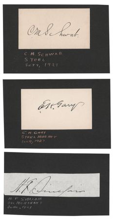 Lot #206 Steel and Oil Magnates (3) Signatures -