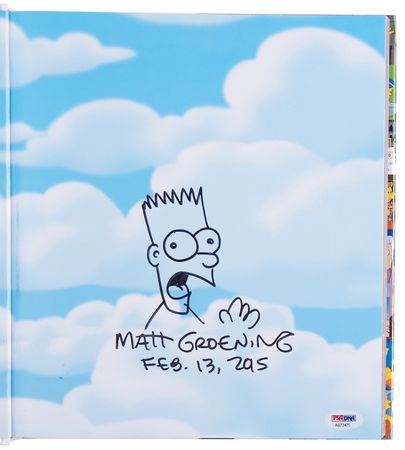 Lot #309 Matt Groening Signed Book with Sketch of Bart Simpson - Image 4