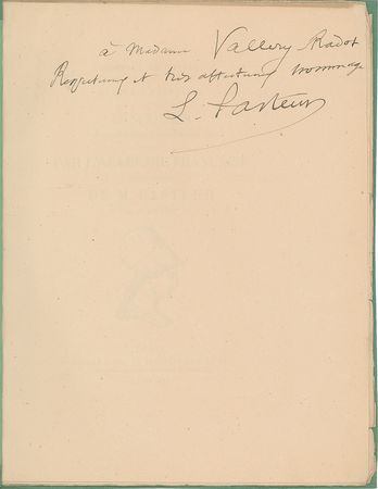 Lot #218 Louis Pasteur Signed Booklet of His