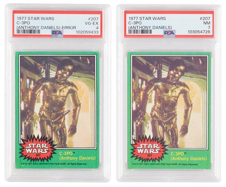 Lot #450 1977 Topps Star Wars C-3PO #207 Error