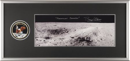 Lot #259 Buzz Aldrin Signed Panoramic Photograph