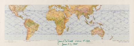 Lot #257 Jim McDivitt Signed Gemini Orbit Chart