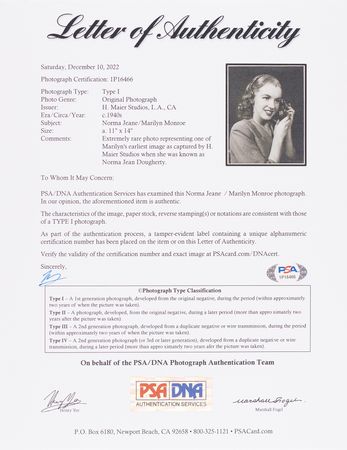 Lot #639 Marilyn Monroe Oversized Original Photograph by H. Maier Studios - PSA Type I - Image 2