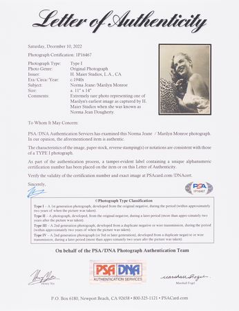 Lot #642 Marilyn Monroe Oversized Original Photograph by H. Maier Studios - PSA Type I - Image 2