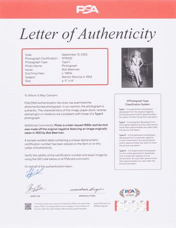 Lot #649 Marilyn Monroe Original Oversized Photograph by Bob Beerman - PSA Type II - Image 2