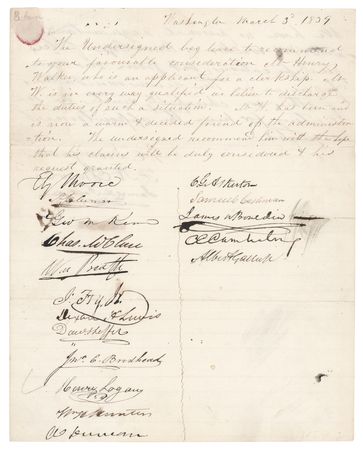 Lot #25 James K. Polk Signed Congressional Recommendation for a Federal Clerkship - Image 2