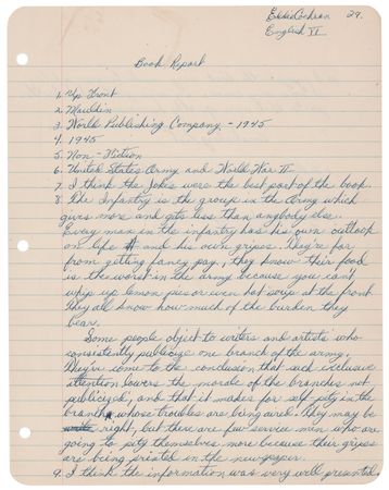 Lot #396 Eddie Cochran Signed and Handwritten 