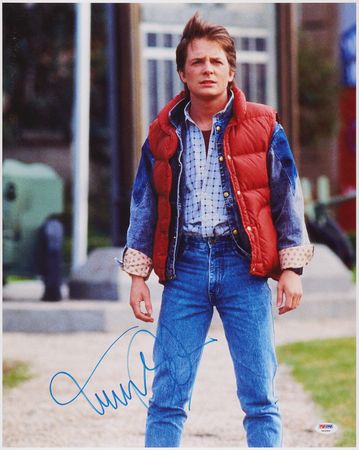 Lot #524 Back to. the Future: Michael J. Fox (2) Signed Items - Marty McFly Cap and Oversized Photograph - Image 2