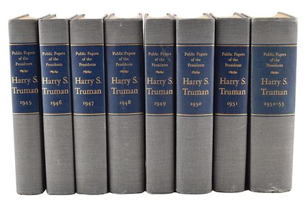 Lot #88 Harry S. Truman Signed Set of (8) Books: 'Public Papers' in Eight Volumes - Image 1