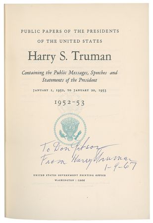 Lot #88 Harry S. Truman Signed Set of (8) Books: 'Public Papers' in Eight Volumes - Image 7