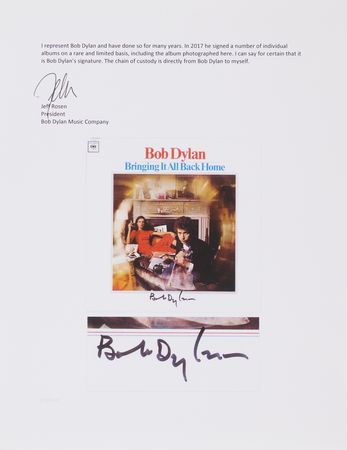Lot #401 Bob Dylan Signed Album - Bringing It All Back Home - Image 6