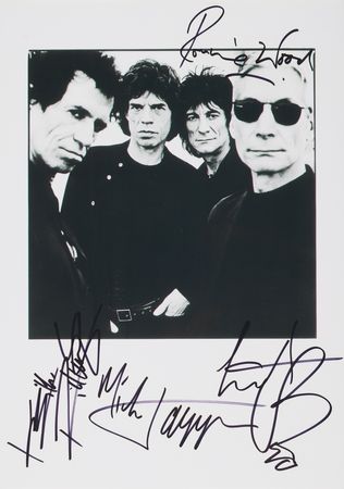 Lot #425 Rolling Stones Signed 'Stripped' Era Photograph - Image 1