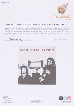 Lot #387 Beatles: Paul McCartney Signed Wings Album - London Town - Image 2