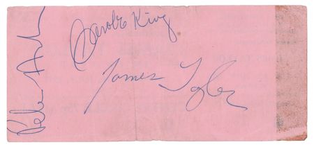Lot #432 James Taylor and Carole King Signatures - Image 1