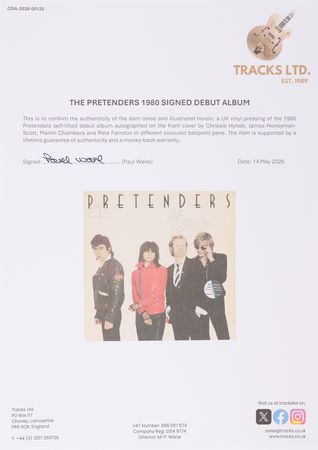 Lot #421 The Pretenders Signed Album - Self-Titled Debut - Image 3