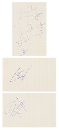 Lot #424 Queen Signatures - Obtained at the ‘I Want to Break Free’ Music Video Filming (March 22, 1984) - Image 1