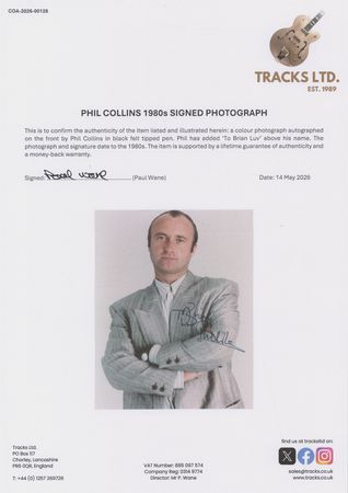 Lot #397 Phil Collins Signed Photograph - Image 2