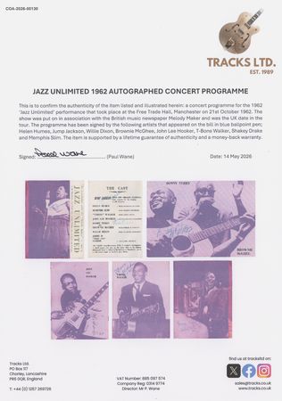 Lot #376 Jazz Legends (8) Multi-Signed Program, with John Lee Hooker, Willie Dixon, and T-Bone Walker - Image 6