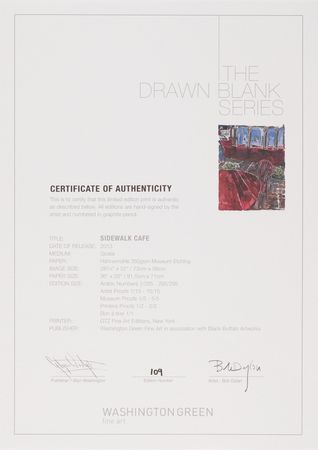 Lot #404 Bob Dylan Signed Oversized Giclee Print - 'Sidewalk Cafe' (Ltd. Ed. #109/295) - Image 3