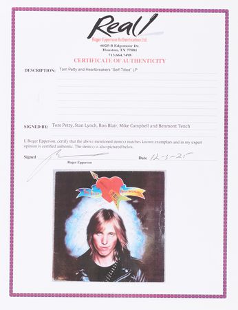 Lot #418 Tom Petty and the Heartbreakers Signed Album - Self-Titled Debut - Image 4