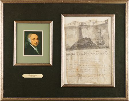 Lot #4 John Adams Signed Ship's Pass for the Brig