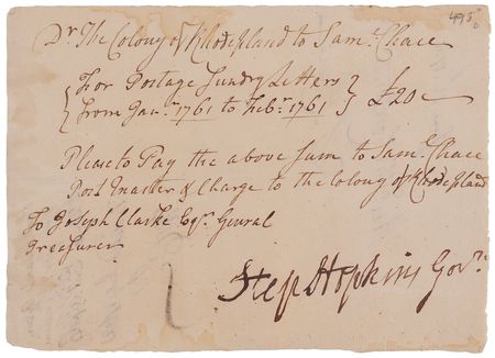 Lot #151 Stephen Hopkins Document Signed as the