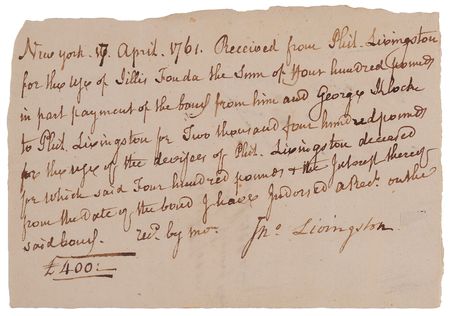 Lot #154 Philip Livingston Third-Person Autograph