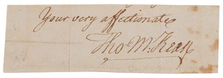 Lot #169 Thomas McKean Signature