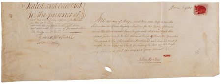 Lot #156 John Morton Document Signed