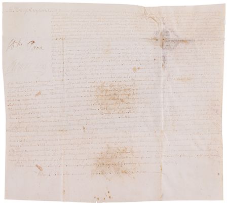 Lot #158 William Paca Document Signed as Governor