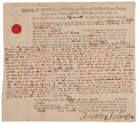 Lot #159 Robert Treat Paine Autograph Document