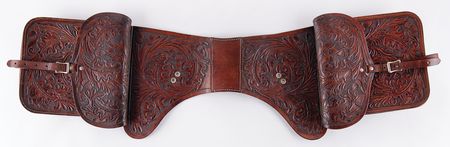 Lot #625 Steve McQueen's Ornate Oak-Leaf Tooled Leather Saddlebags - From the Collection of Photographer Barry Feinstein - Image 2