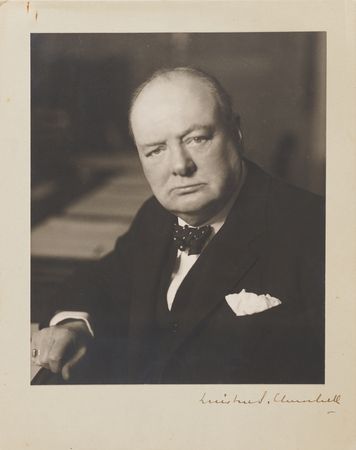 Lot #174 Winston Churchill Signed Photograph -