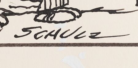 Lot #335 Charles Schulz Signed Original Hand-Drawn Peanuts Sunday Comic Strip (June 26, 1983) - Image 2