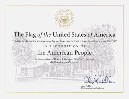 Lot #135 Donald Trump 2025 U.S. Capitol-Flown Inauguration Flag - Image 3
