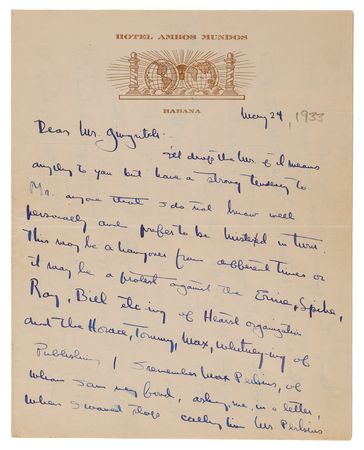 Lot #360 Ernest Hemingway Autograph Letter Signed to Arnold Gingrich, Months Before His Magazine's Debut - “Esquire sounds bad to me (as title)” - Image 2