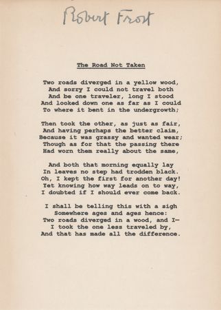 Lot #357 Robert Frost Signature