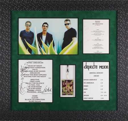 Lot #399 Depeche Mode Signed 'Exciter Tour' Set List (Tweeter Center in Tinley Park, June 22, 2001) - Image 1
