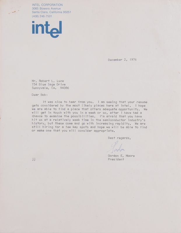 Lot 4203 Gordon Moore Typed Letter Signed: 