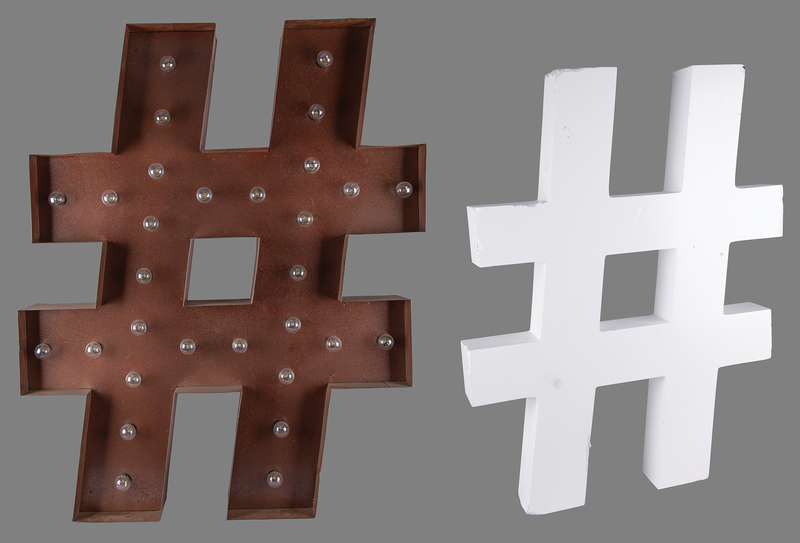 Lot 4194 Twitter Inc. 'Hashtag' Signs (2) from the Company's New York Offices at 249 West 17th Street - Illuminated Metal and Foam Displays