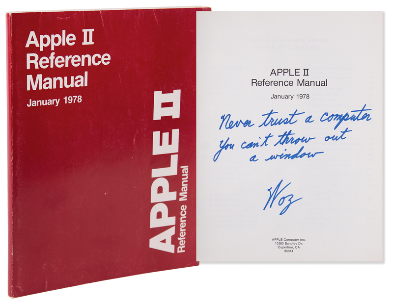 Lot 4048 Steve Wozniak Signed Apple II Reference Manual: 