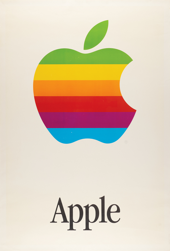 Lot 4145 Apple Computer Rainbow Logo Poster (23.5˝ x 34.5˝)