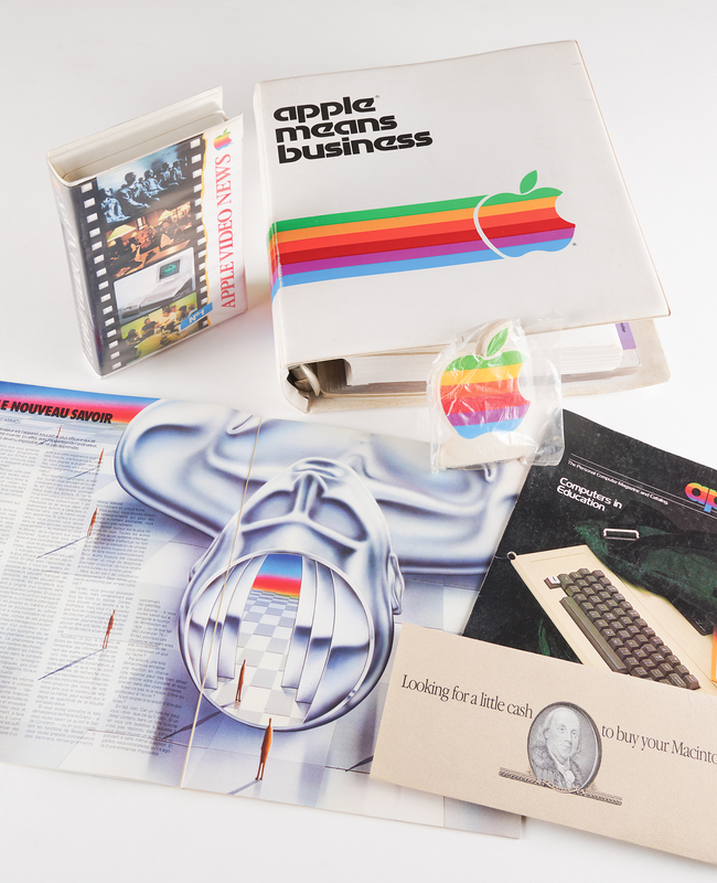 Lot 4150 Apple II and Macintosh (6) Promotional and Marketing Materials Including an Apple Means Business Binder and (180+) Color Slides