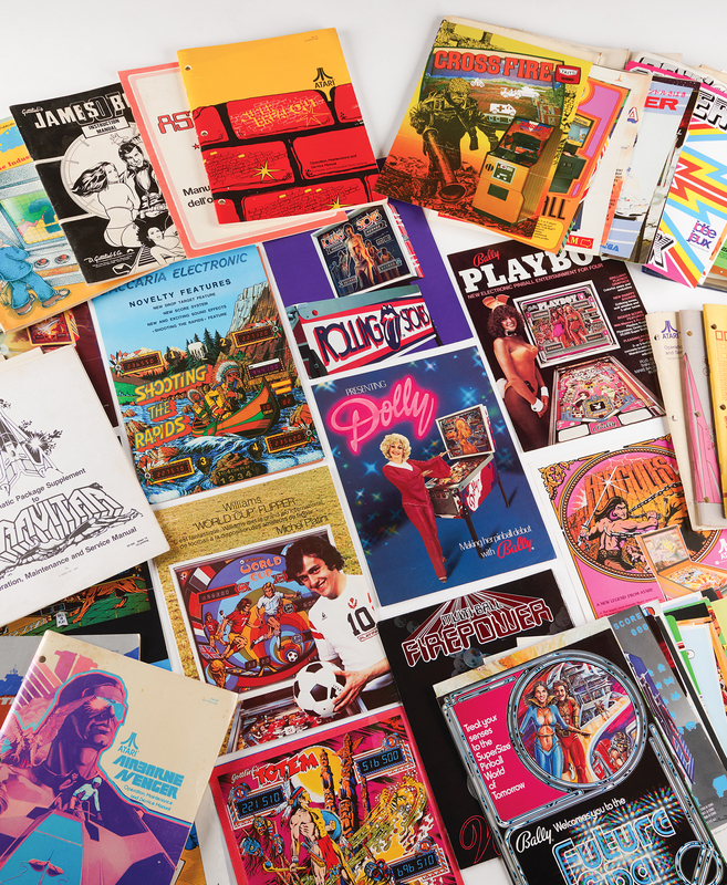 Lot 4212 Arcade and Pinball Collection of (80+) Vintage Promotional Literature, Manuals, and Technical Documents
