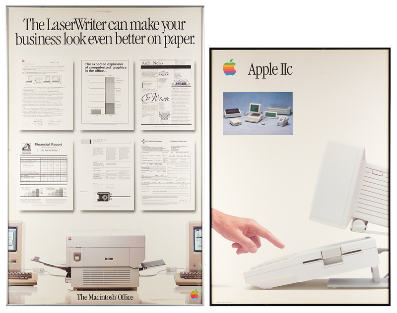Lot 4153 Apple Computer 'Apple IIc' and 'LaserWriter' Promotional Posters