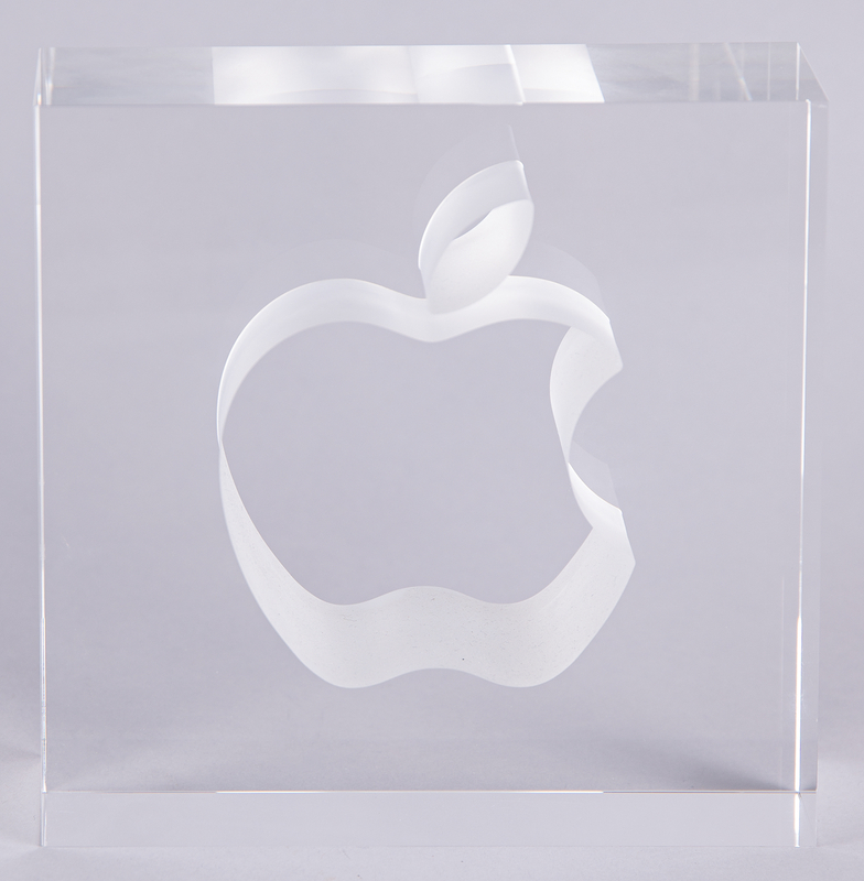 Lot 4016 Apple 10-Year Employee Service Crystal Award with Original Box, Presented to Steve Jobs's Stepbrother